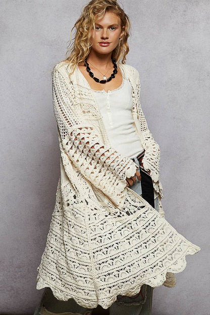 Charming Chenille Crochet Cardigan