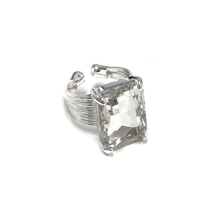 Cushion Cut Cocktail Adjustable Wire Ring