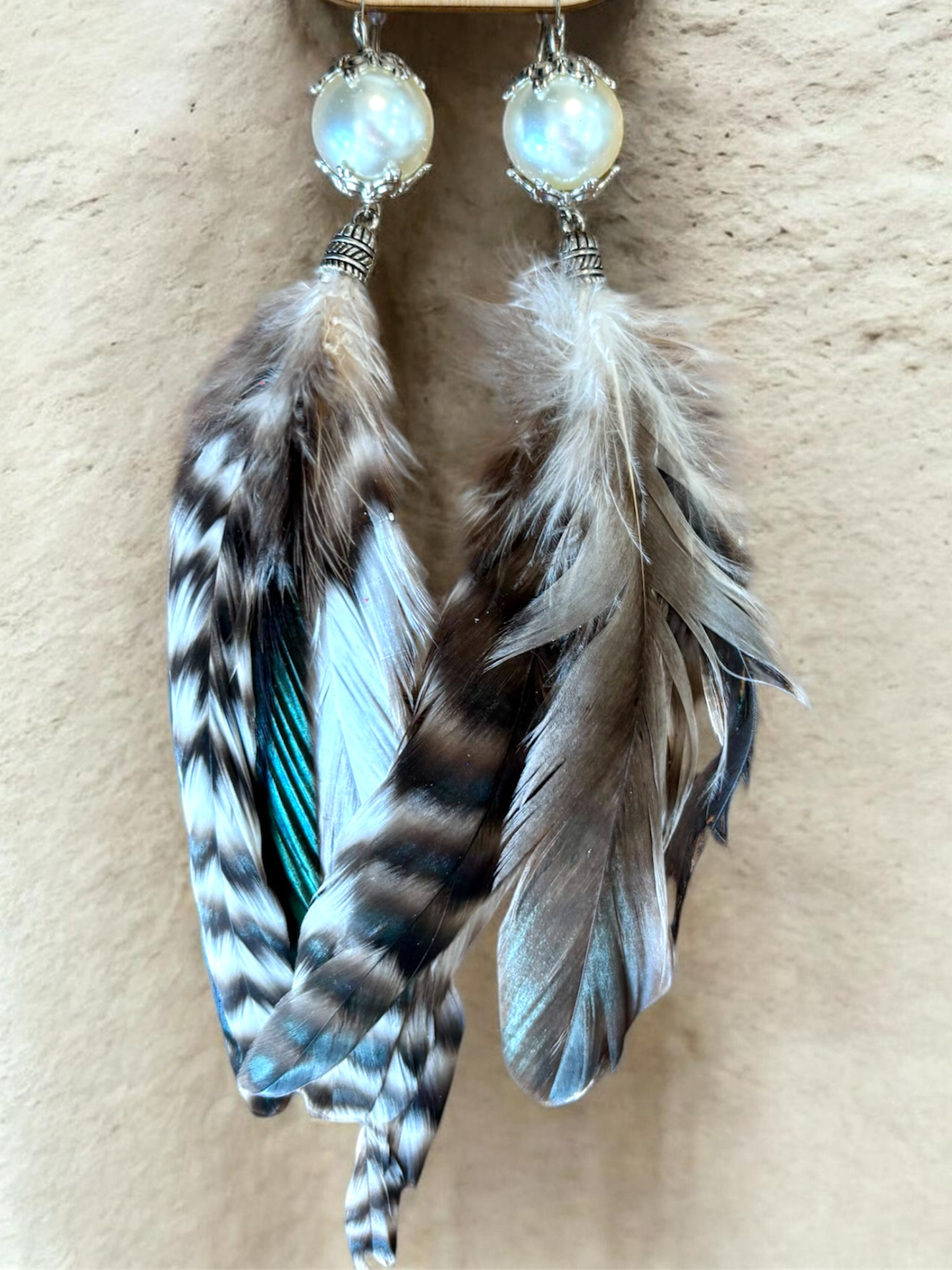 Pearl Feather Earrings