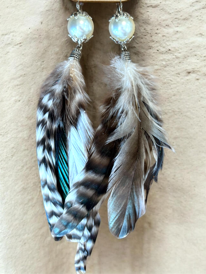 Pearl Feather Earrings