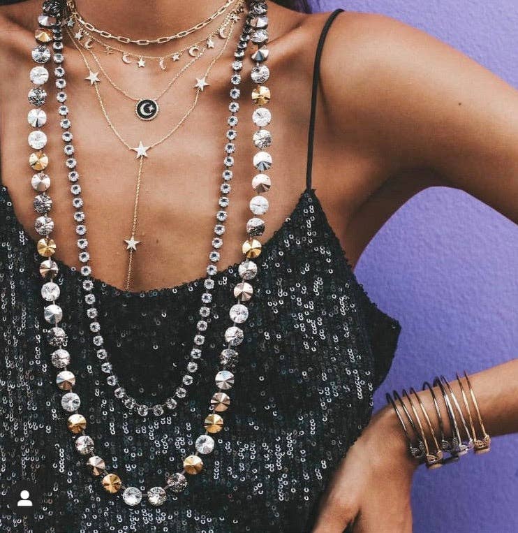 Celia Metallics in Antique Silver Necklace