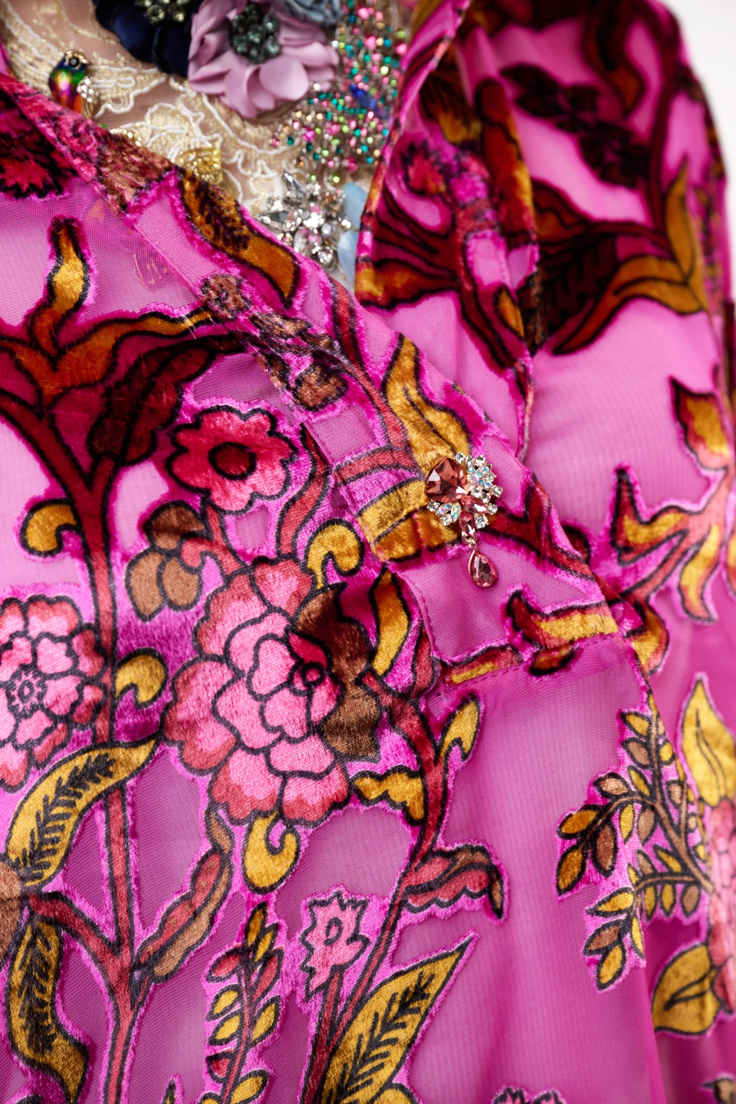 Holiday Jewels Burnout Velvet Blouse