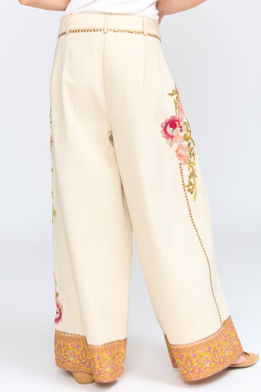 Time To Shine Denim Pants | Wide Leg Pants | Floral Pants