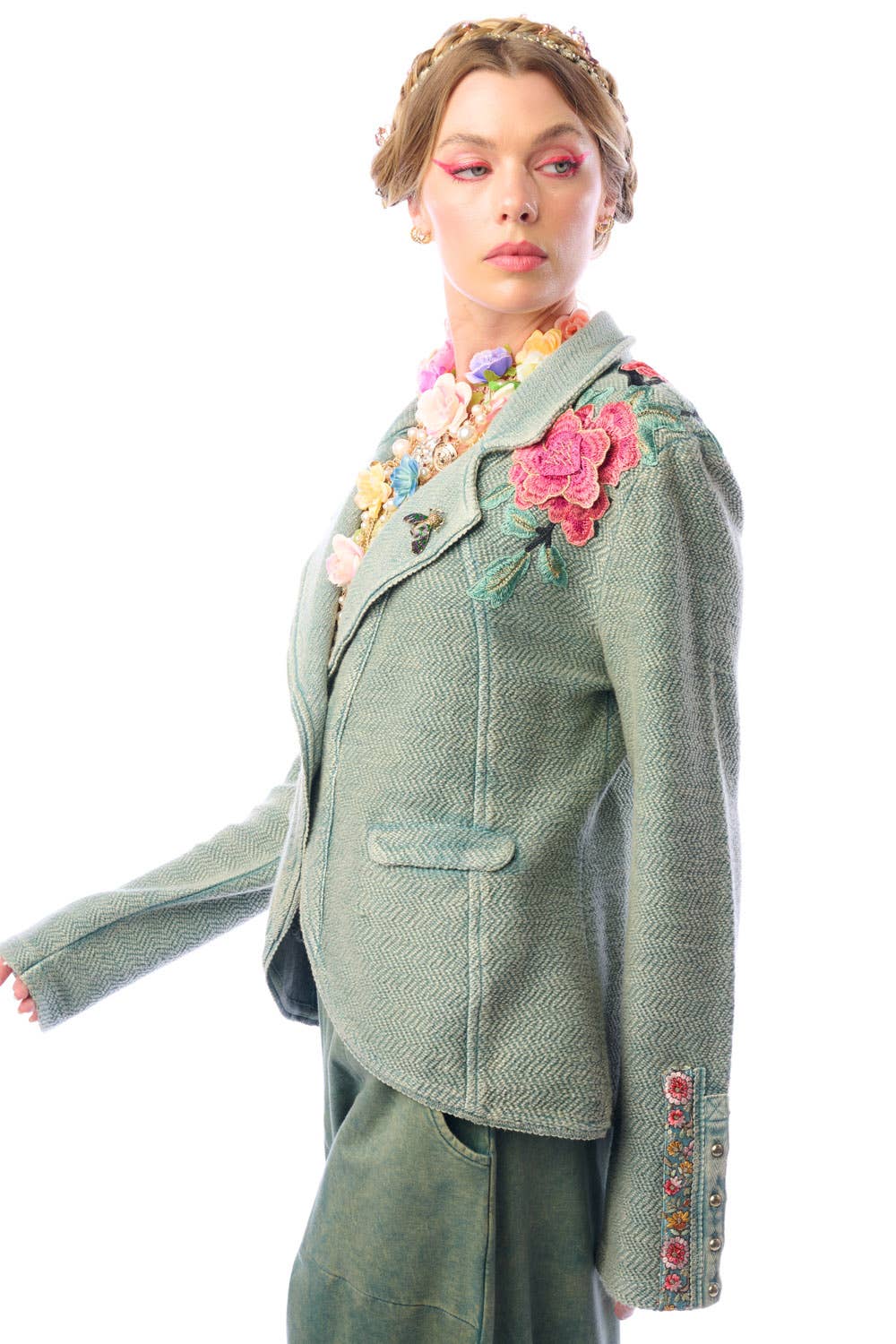 Alba Green Terry  Blazer