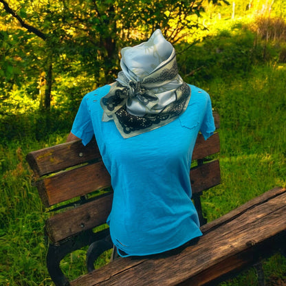 Electric Blue Rip Tattered Shirt