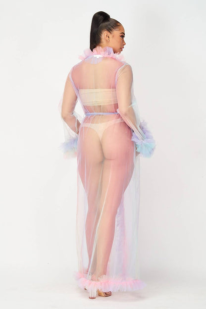 Fairy Dust Ruffle Mesh Duster