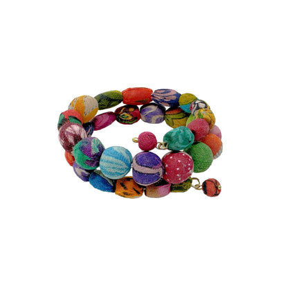Whirled Kantha Spiral Bracelet