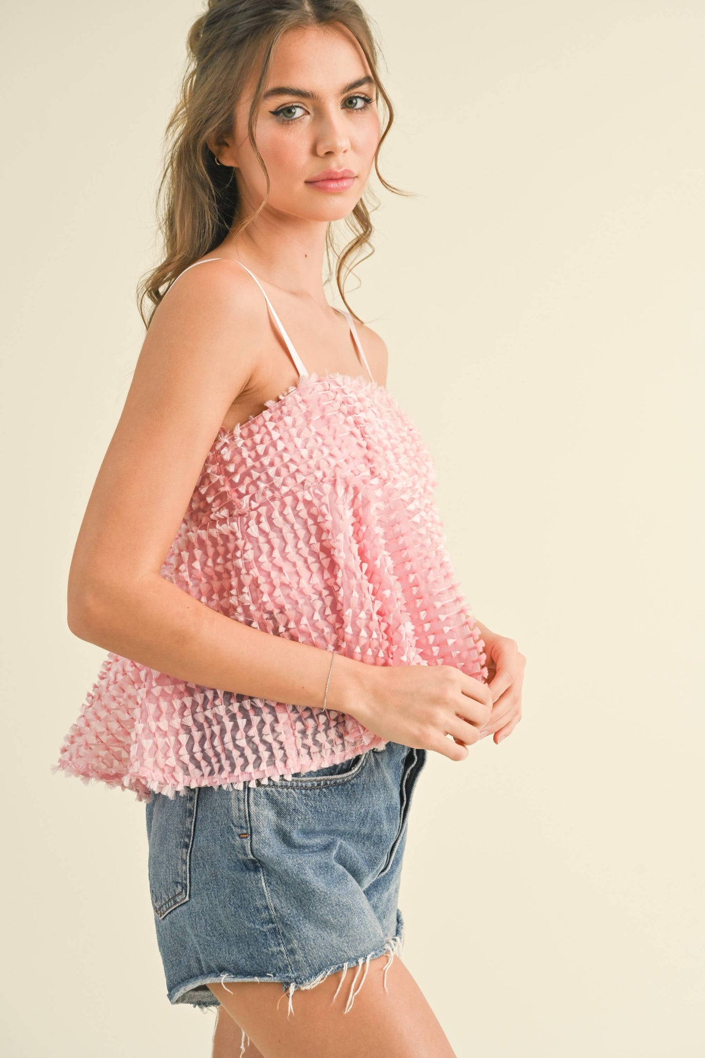 SPAGHETTI STRAP BABY DOLL TOP