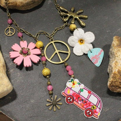 On The Road W/ The Beatles Retro Charm Necklace