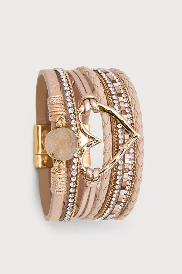 Golden Heart Druzy Bracelet