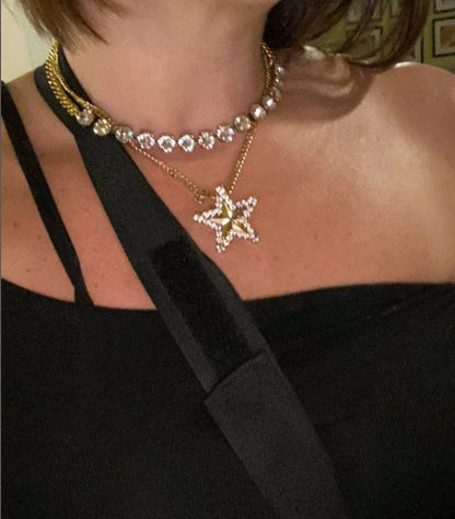 Layered Star In Gold Necklace