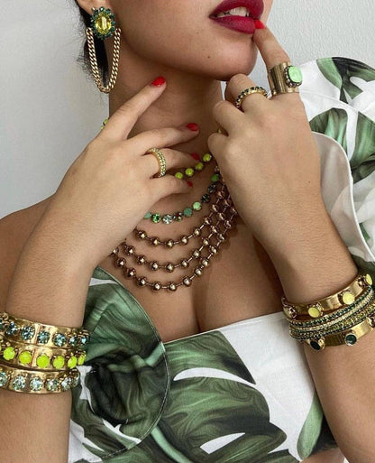 Oakland Antique Gold Neon Necklace