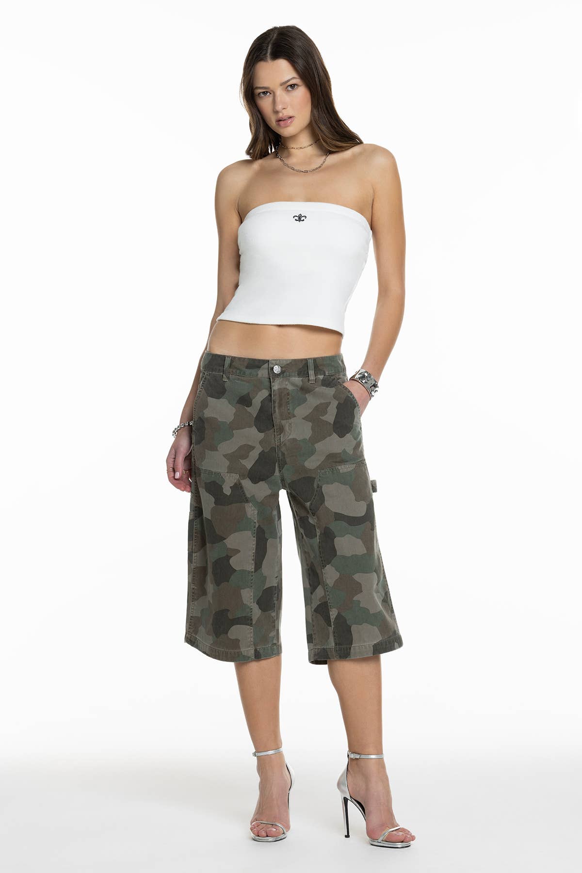 HIGH RISE BAGGY WIDE BERMUDA DENIM SHORT
