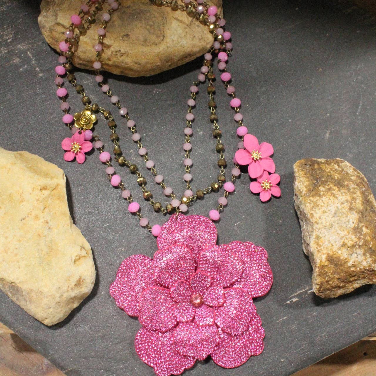 Power In The Flower Pinkie Layered Necklace