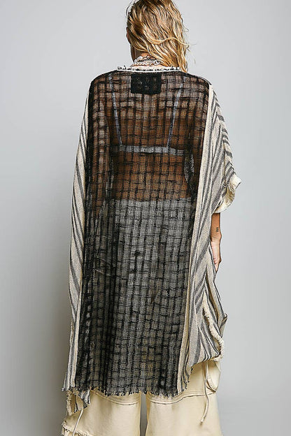 V-neck Fringe Tassel Vintage Washing Short Sleeve Top