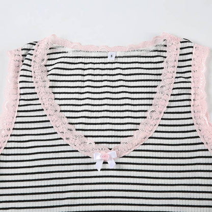 Striped Tank and Shorts Pajama Set