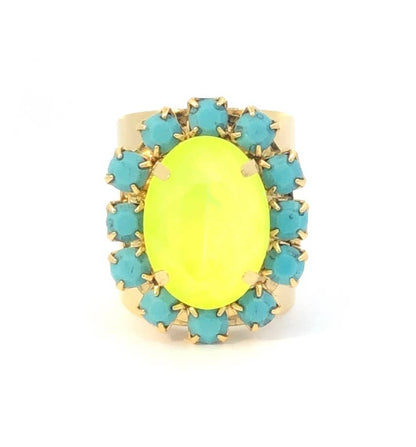 Suki Adjustable Multi-Stone Ring with High Quality Crystals