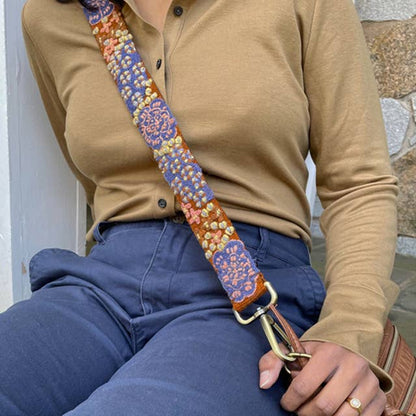 Blue Skies Floral Embroidered Adjustable Bag/Camera Strap