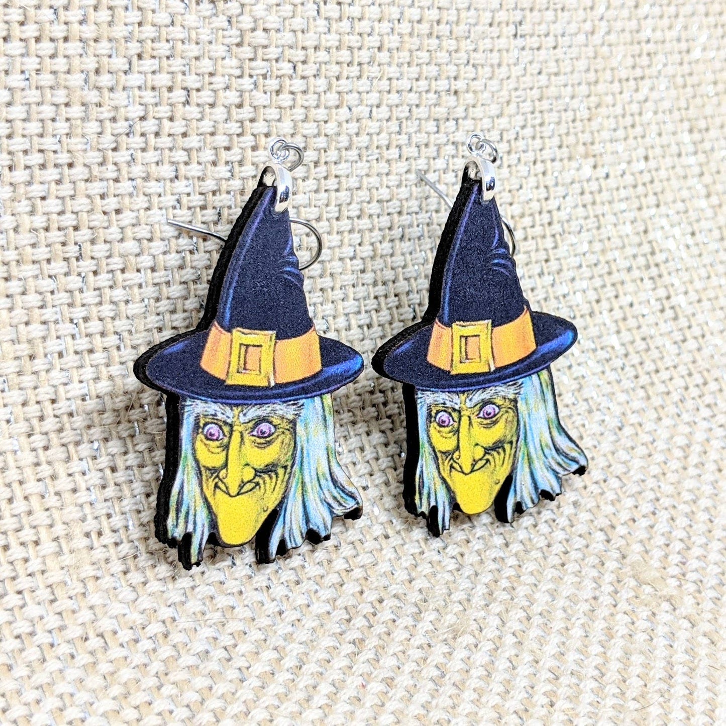 Green Witch Earrings - Halloween Witch