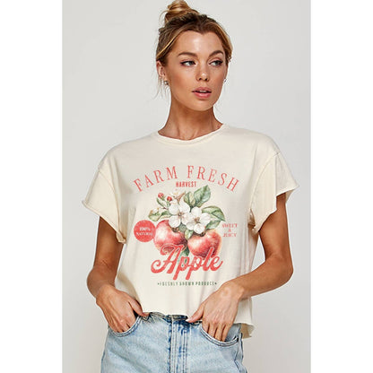 FARM FRESH APPLE  CROP TOP T-SHIRT