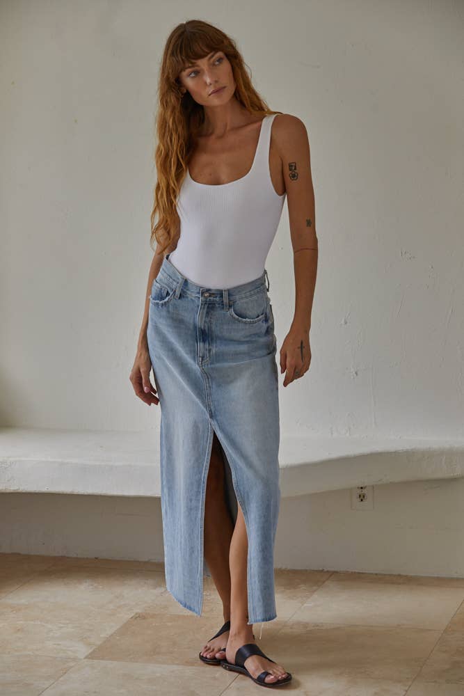 Seamless Ribbed Double Layered Square Bodysuit