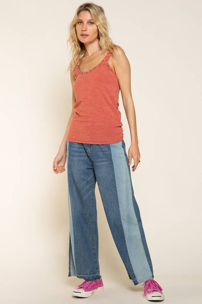 Stud Detail Scoop Neck Tank Top