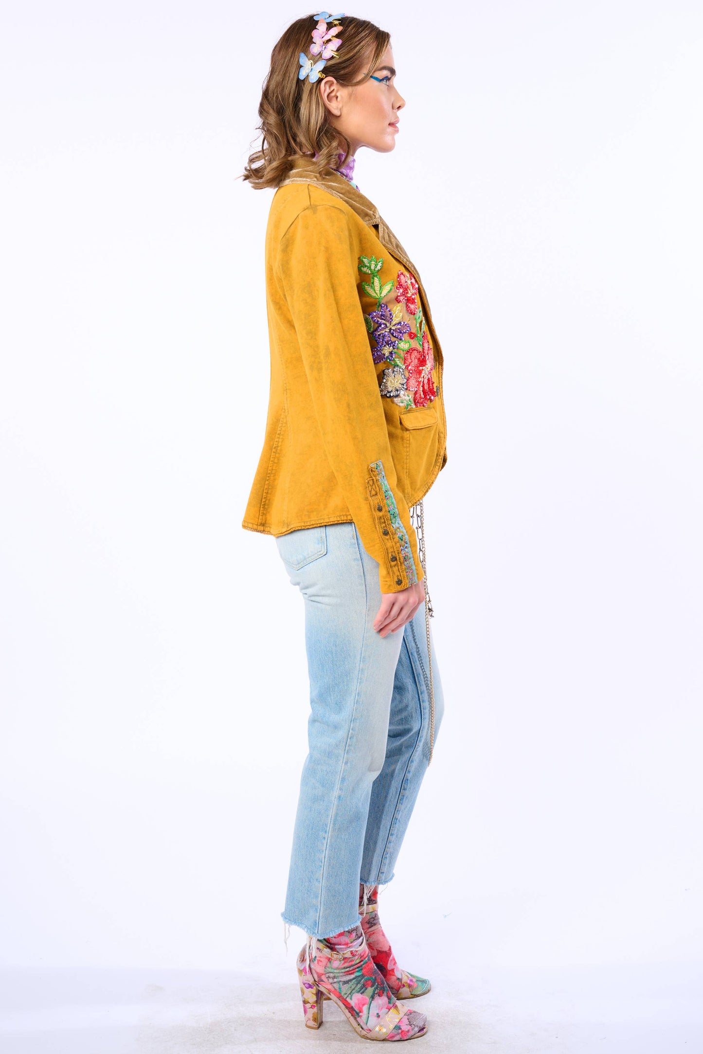 Juliet French Terry Blazer | Hand-beaded Jacket | Button-Up