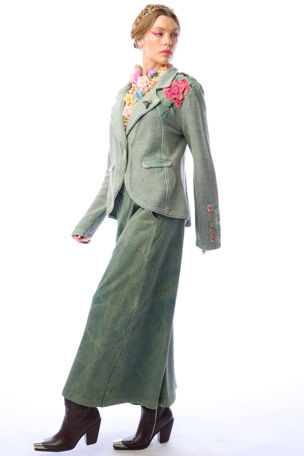 Alba Green Terry  Blazer