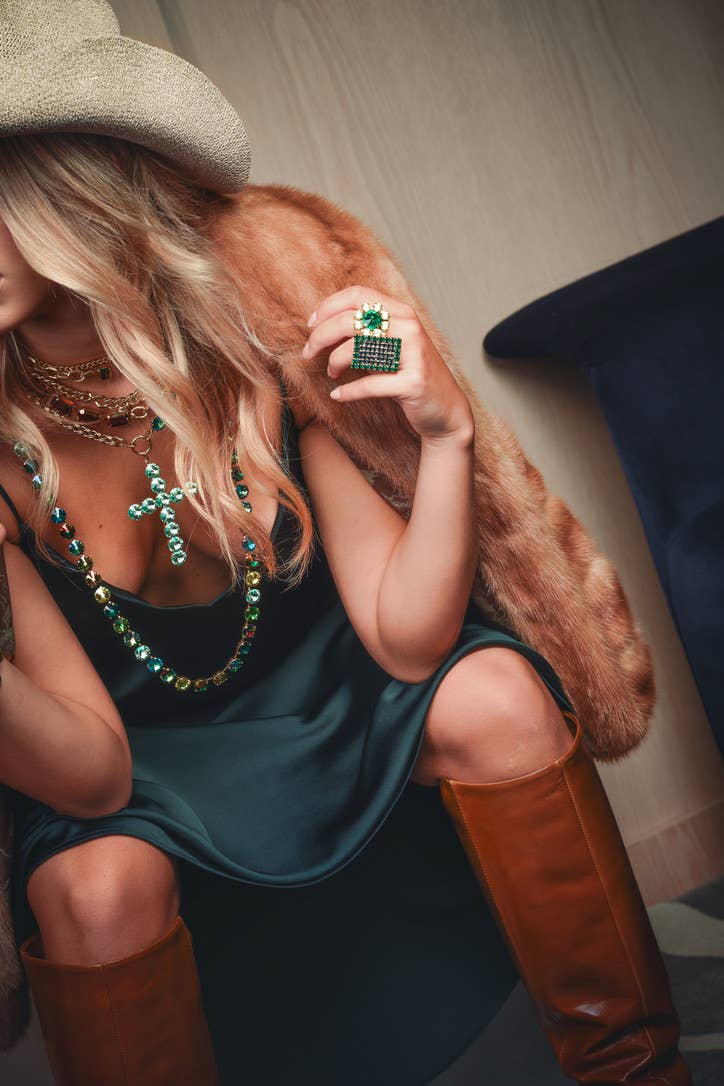 Ashley Ring in Emerald & Montana
