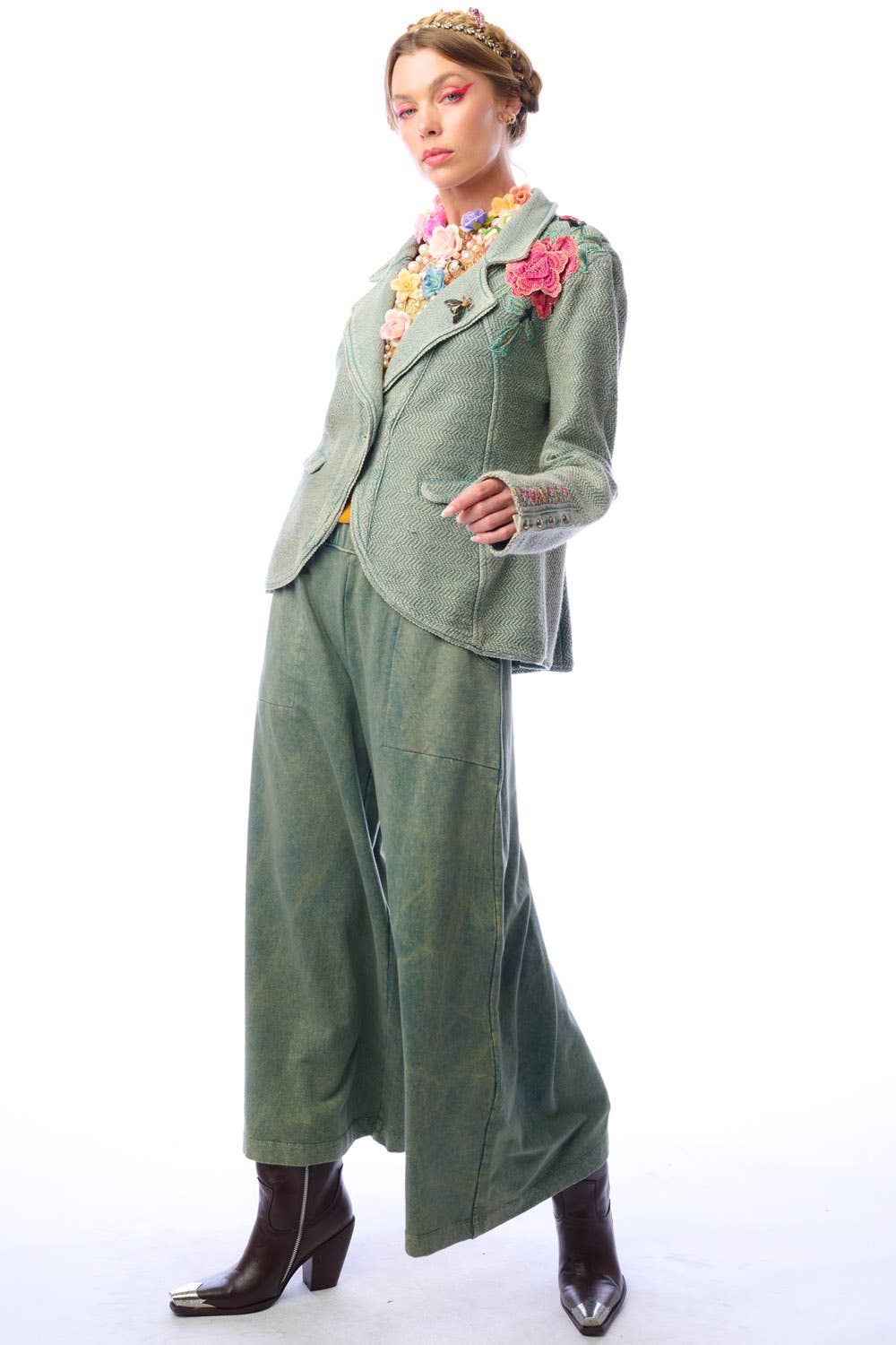 Alba Green Terry  Blazer