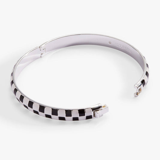 Black & White Checker Hinge Bangle