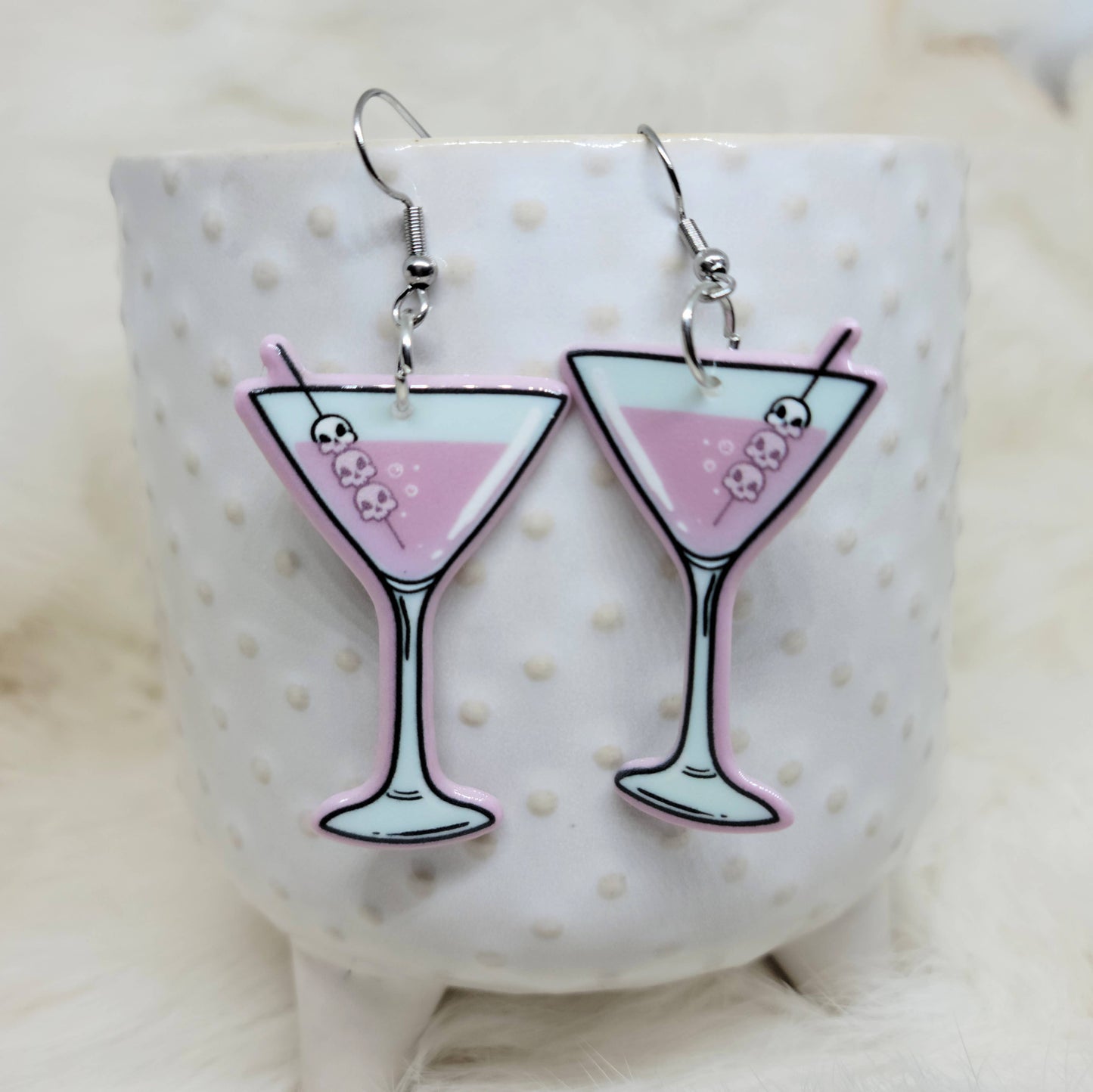 HalloweenPastel Goth Eyeball Martini Earrings