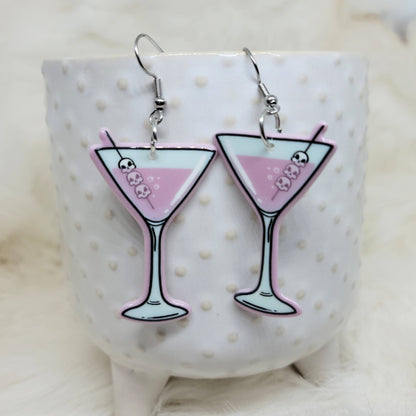 HalloweenPastel Goth Eyeball Martini Earrings