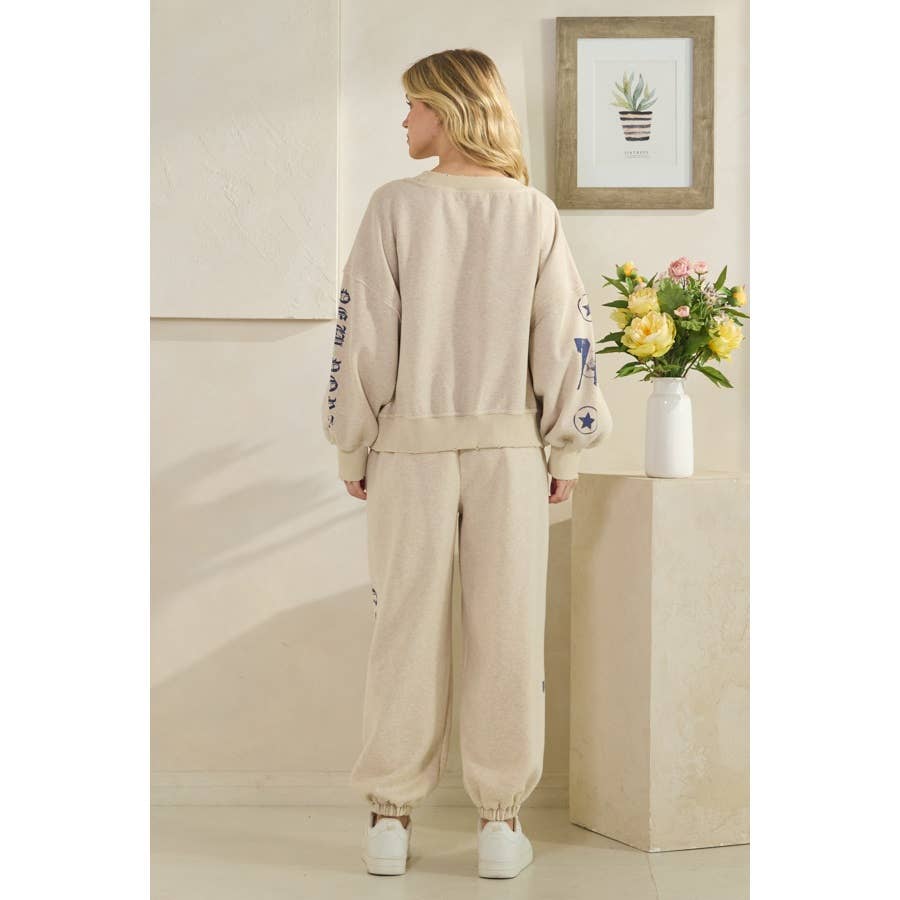 WASHED NUMBER PRINTED JOGGER SWEATPANTS