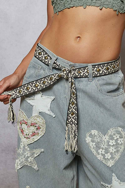Morocco Studded Tassel Waist Belt