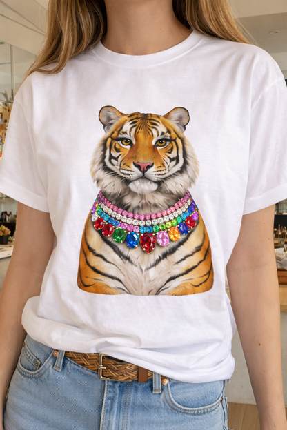 Jeweled Collar Tiger T-Shirt
