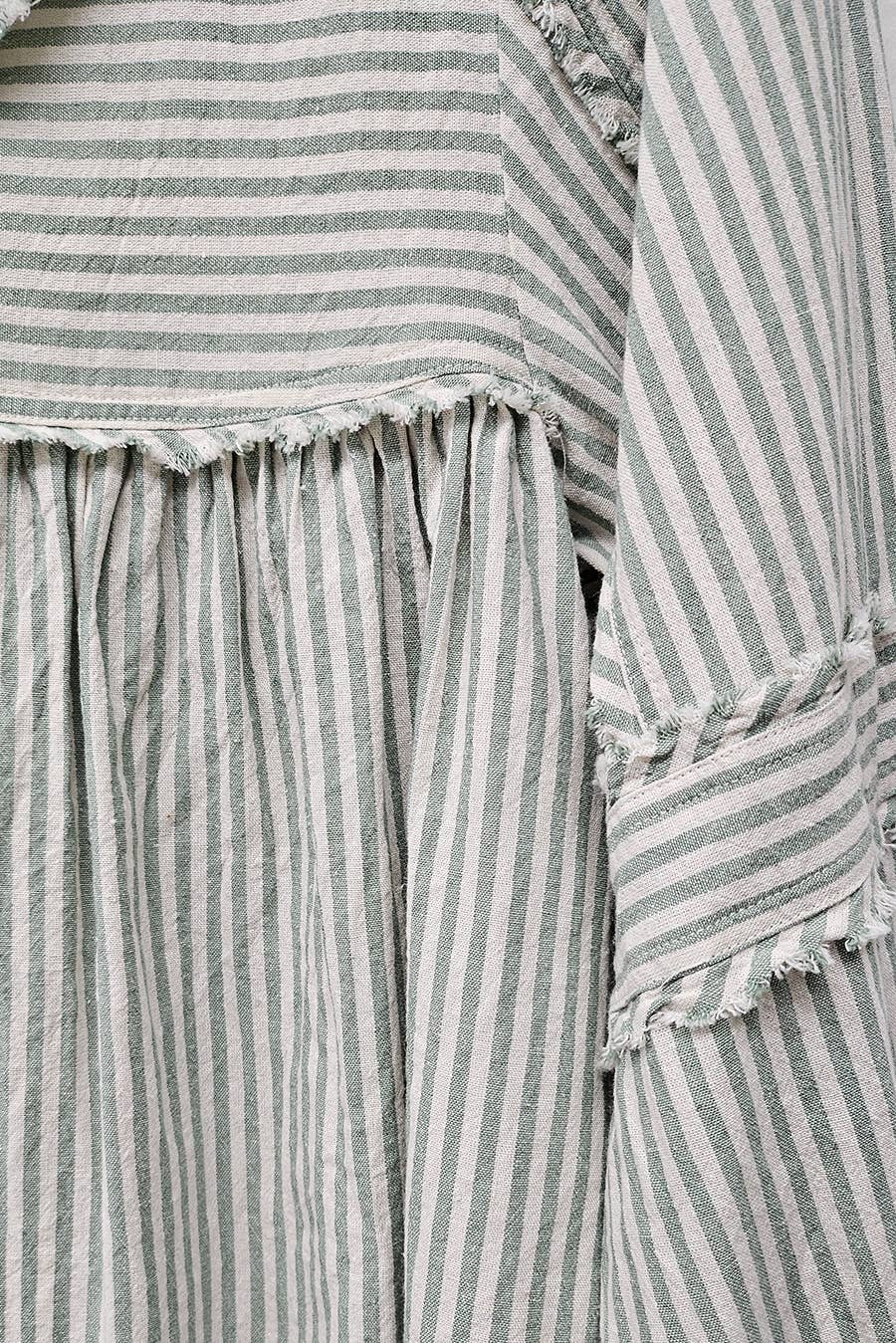 Striped Bubble Blouse Top