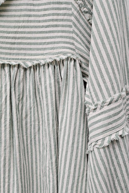 Striped Bubble Blouse Top