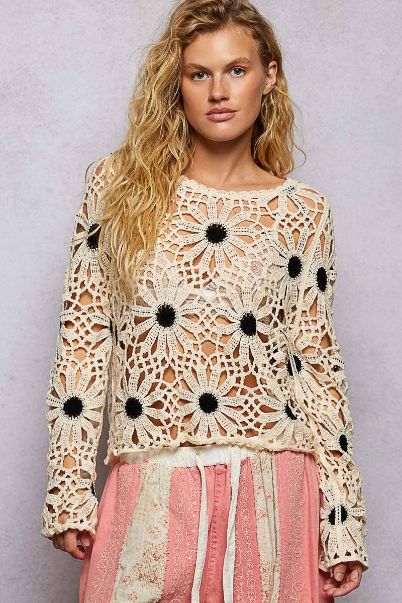 Daisy Mae Long Sleeve Crochet Top