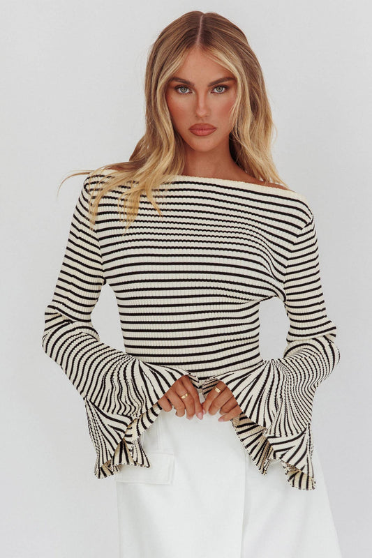LONG SLEEVE STRIPED SWEATER