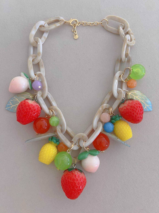 JUICY FRUIT CHARM LINK NECKLACE