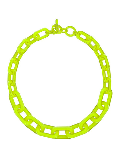 Colorful Resin Cable Link Collar Necklace