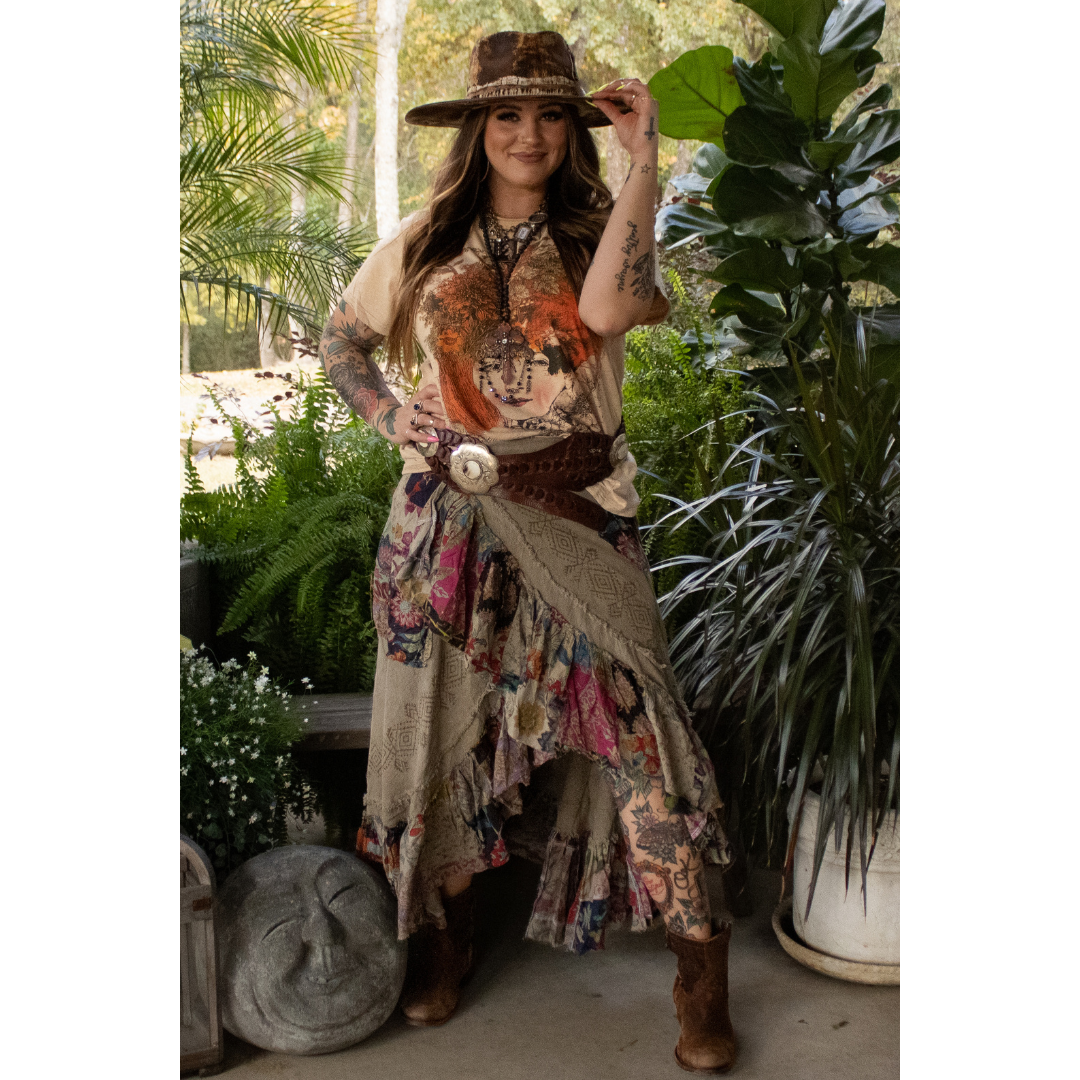 Wander Patch Wrap Skirt
