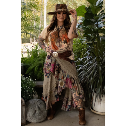 Wander Patch Wrap Skirt
