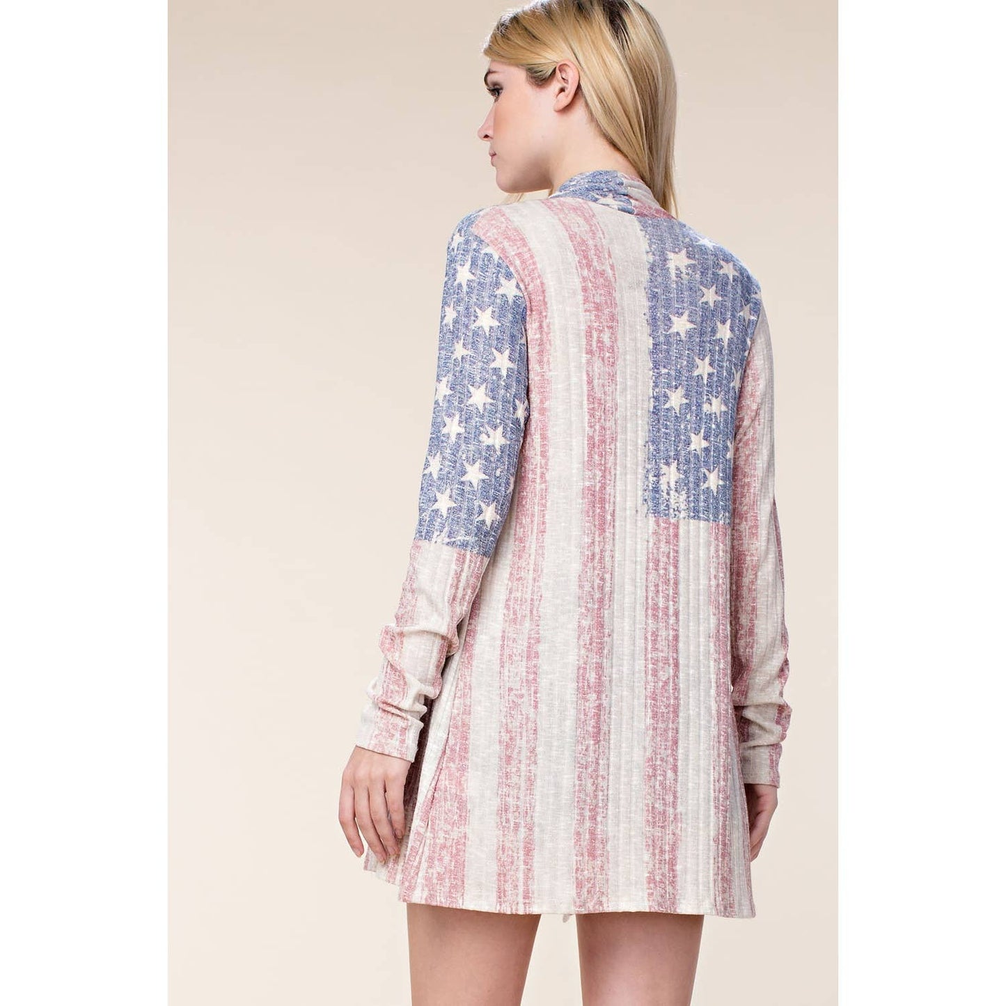 FLAG CARDIGAN WITH RHINESTONES