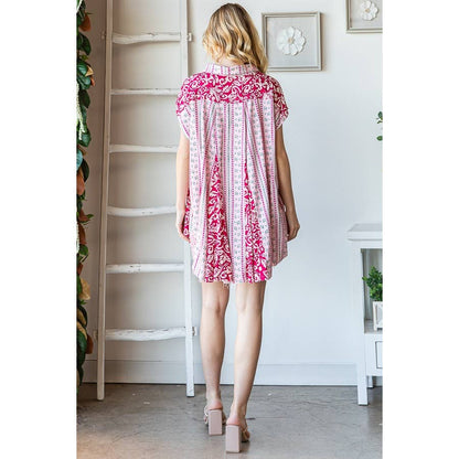 BUTTON FRONT FLARE HEM TOP