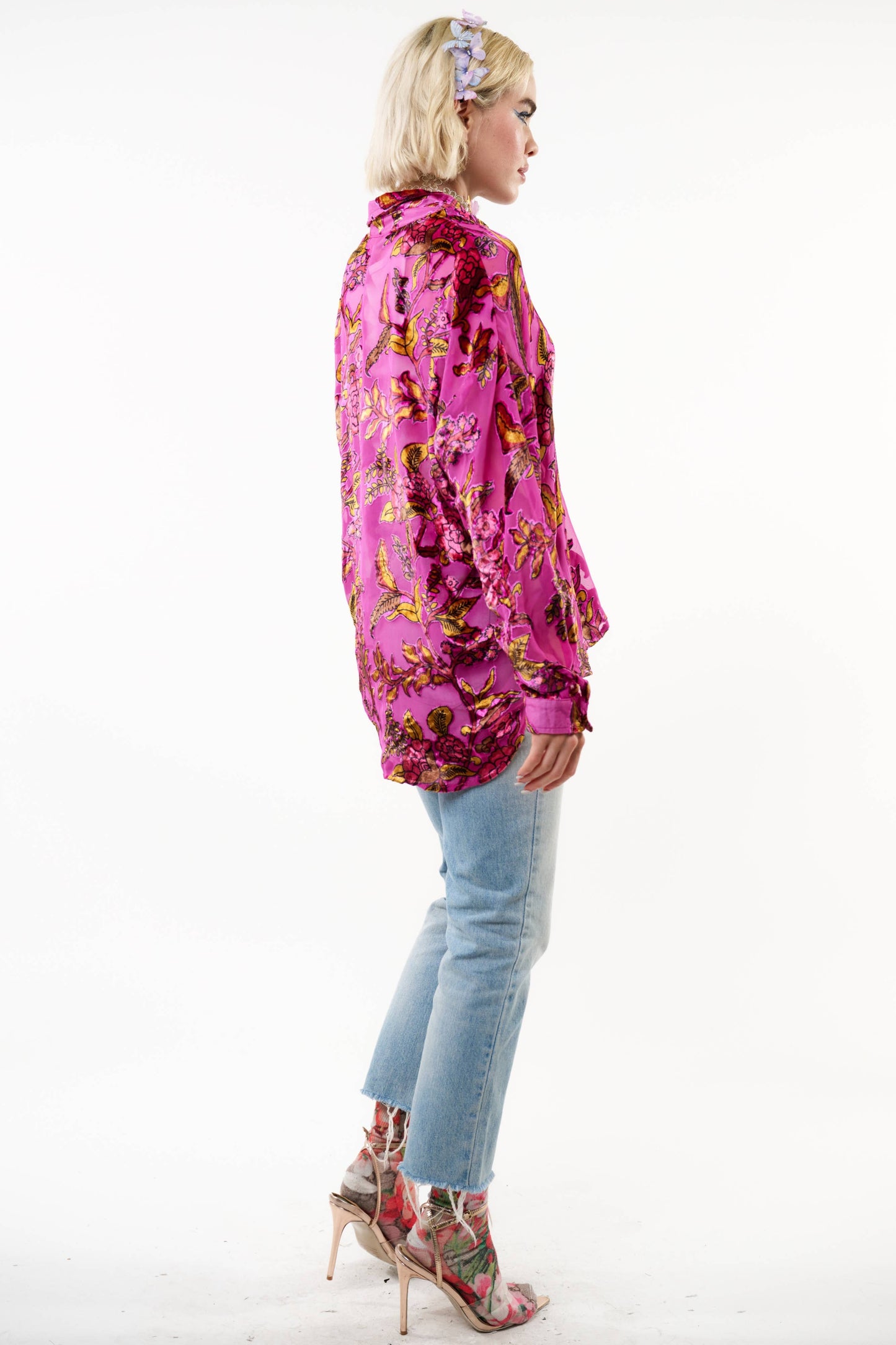 Holiday Jewels Burnout Velvet Blouse