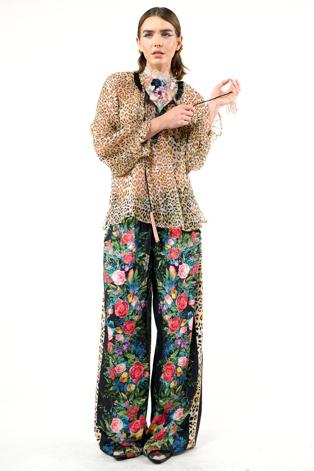 Sheer Cheetah Print Blouse