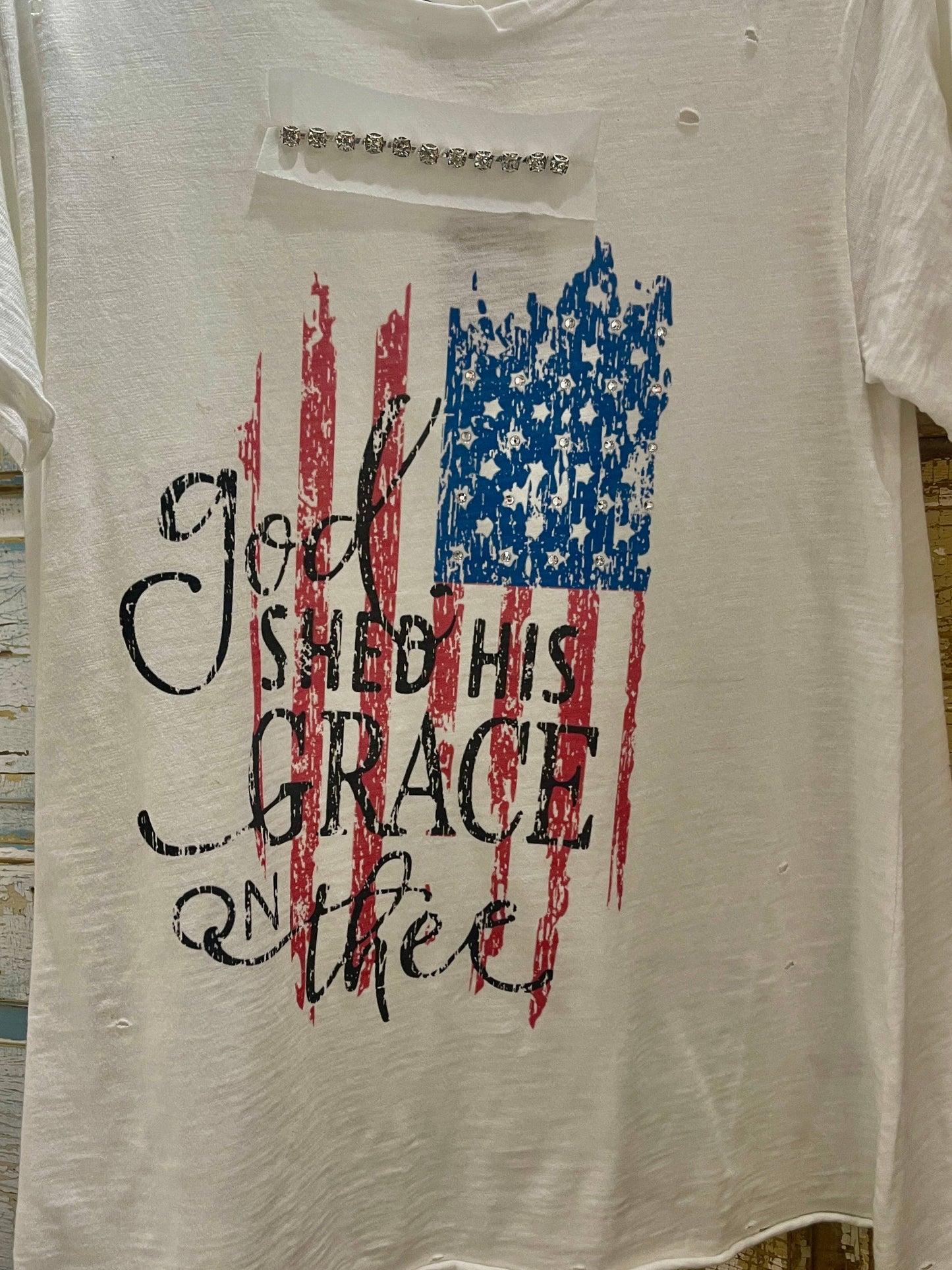 God Shed His Grace on Thee Tattered T-Shirt