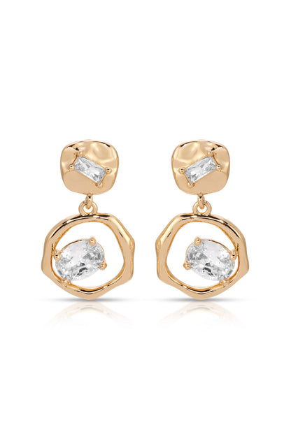 Organic Shape Crystal Earrings